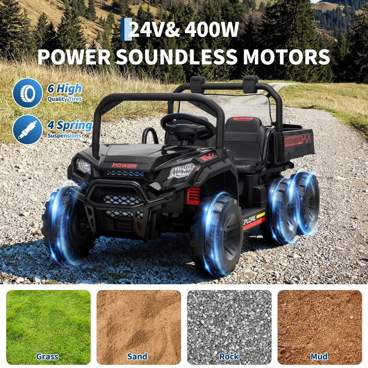 HiMISS Kids Electric Ride On Dump Truck With Parent Remote