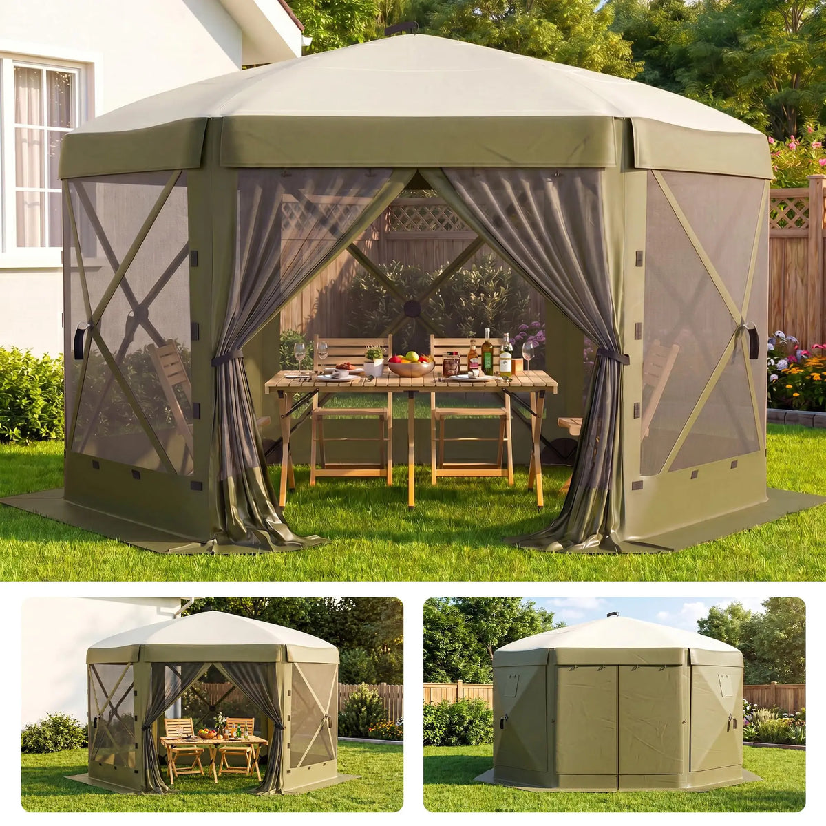 HiMISS Pop Up Screen Gazebo With Removable Wind Walls