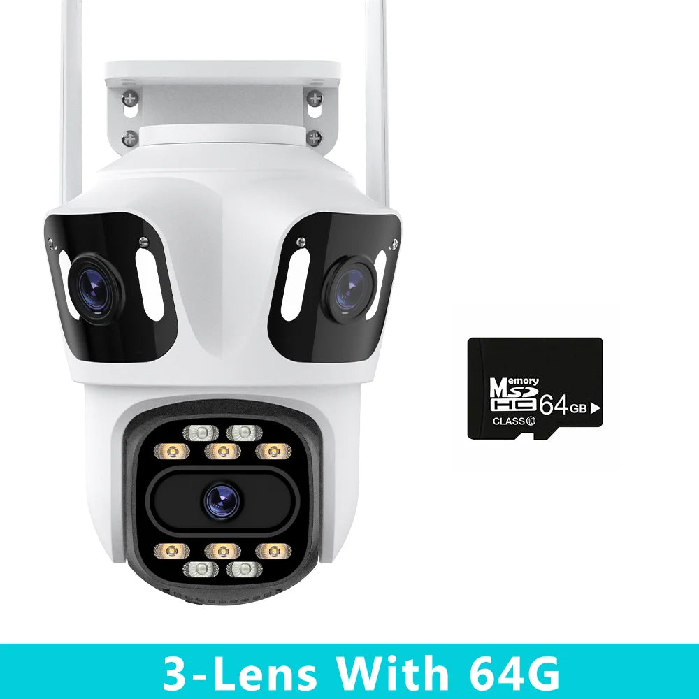 UDECER PTZ WiFi Security Camera With Three Lens Auto Tracking