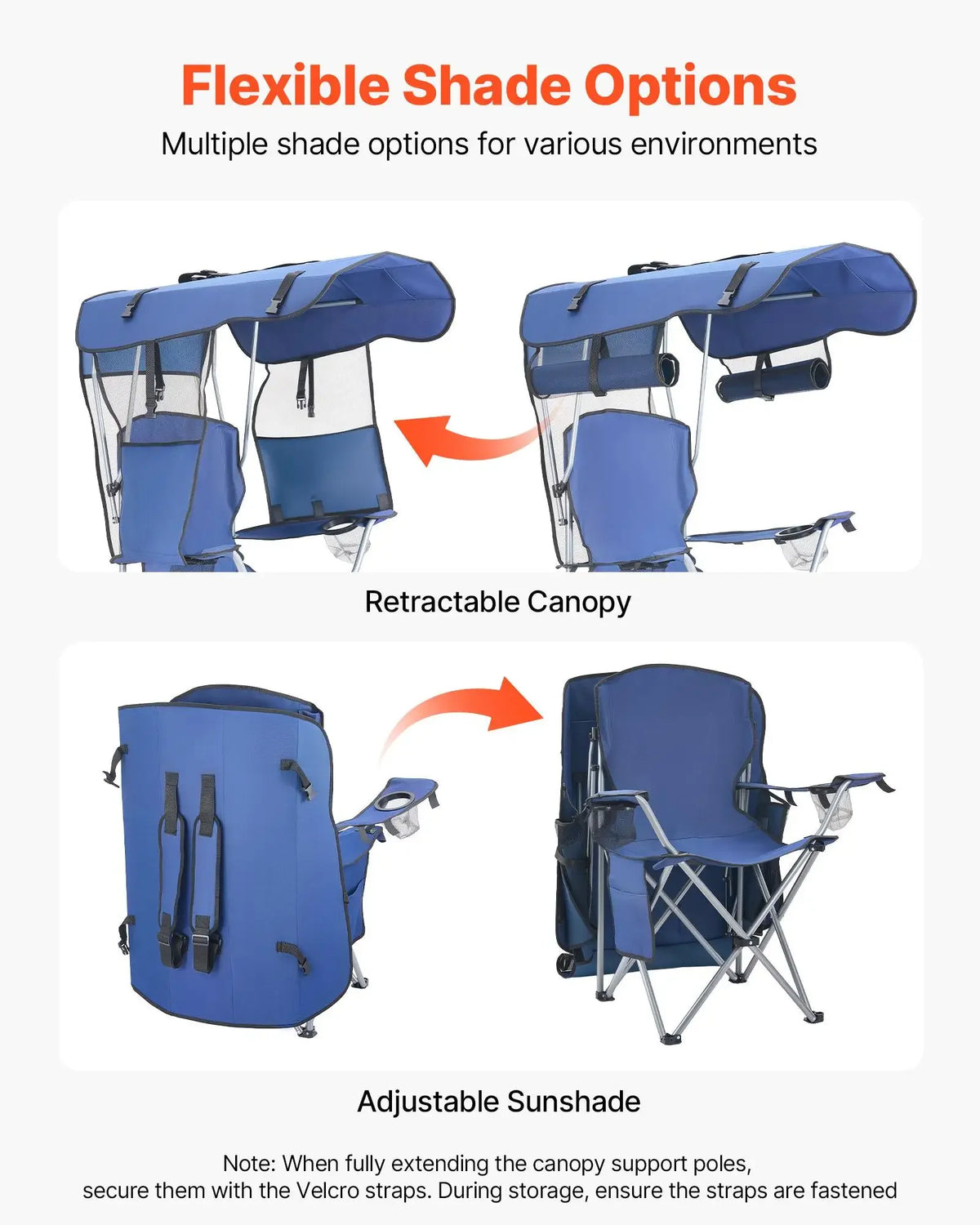 Portable Folding Outdoor Camping Chair With Sunshade