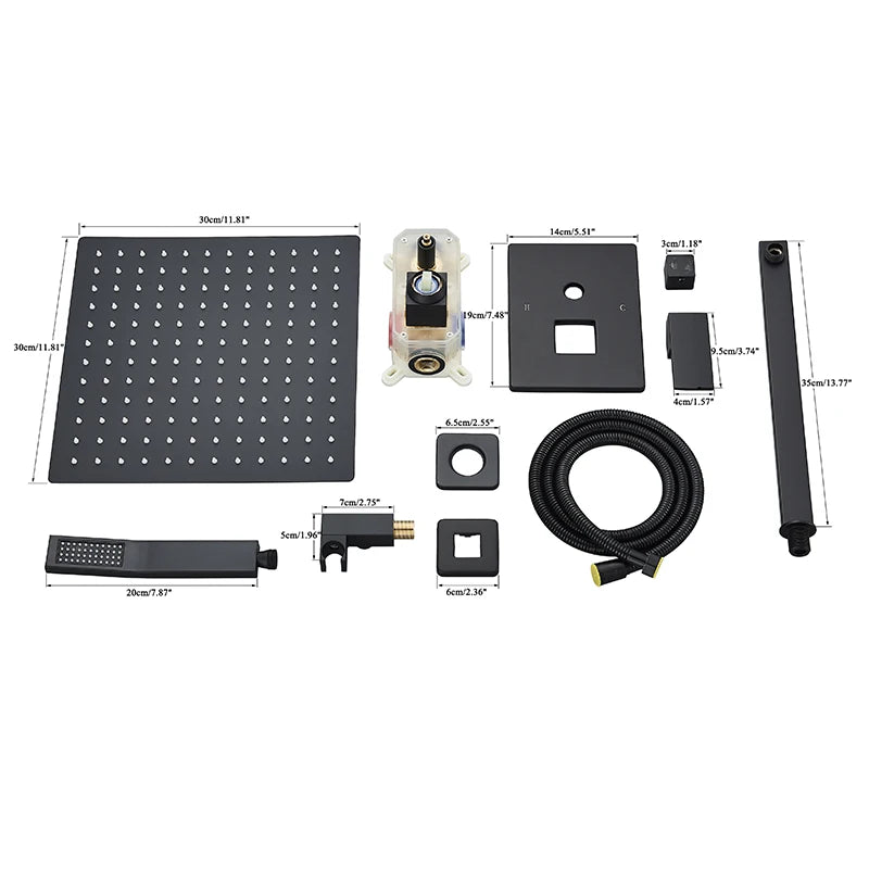 SHBSHAIMY Concealed Rainfall Shower System With Mixer Set