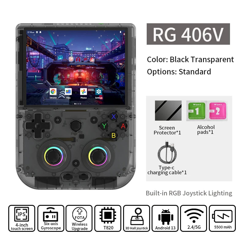 Anbernic RG406V Retro Handheld Gaming Console With Hall Joysticks