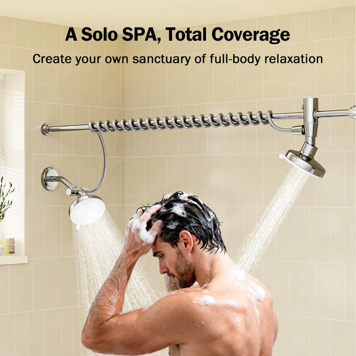 Adjustable Dual Shower Head For Couples With High Pressure Flow