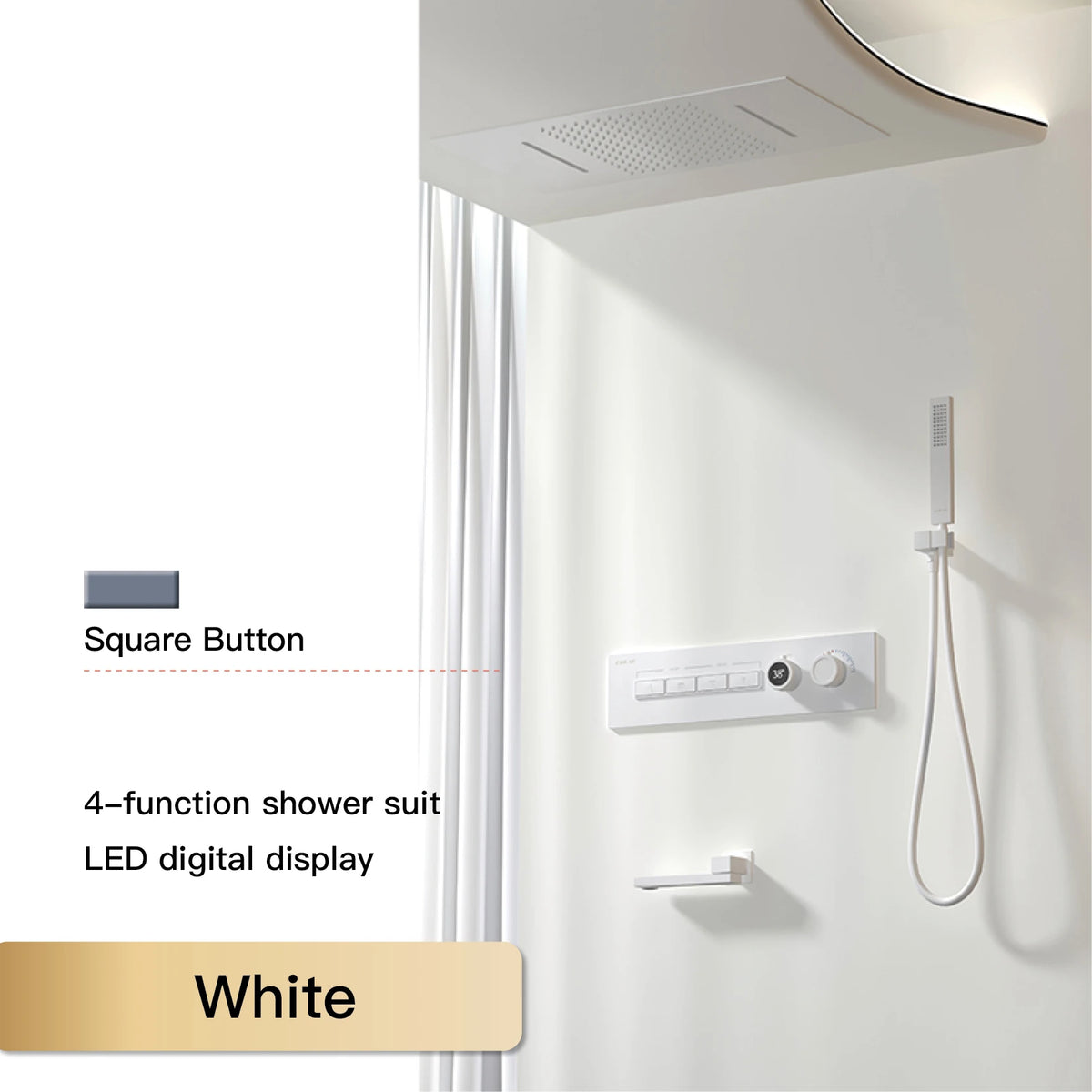 Aitana Wall Mounted Brass Multi Function Shower System