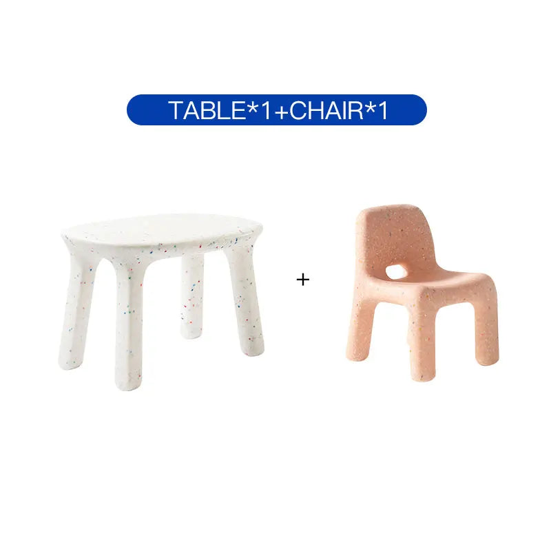 DECOPAI Kids Study Table And Chairs Set With Backrests