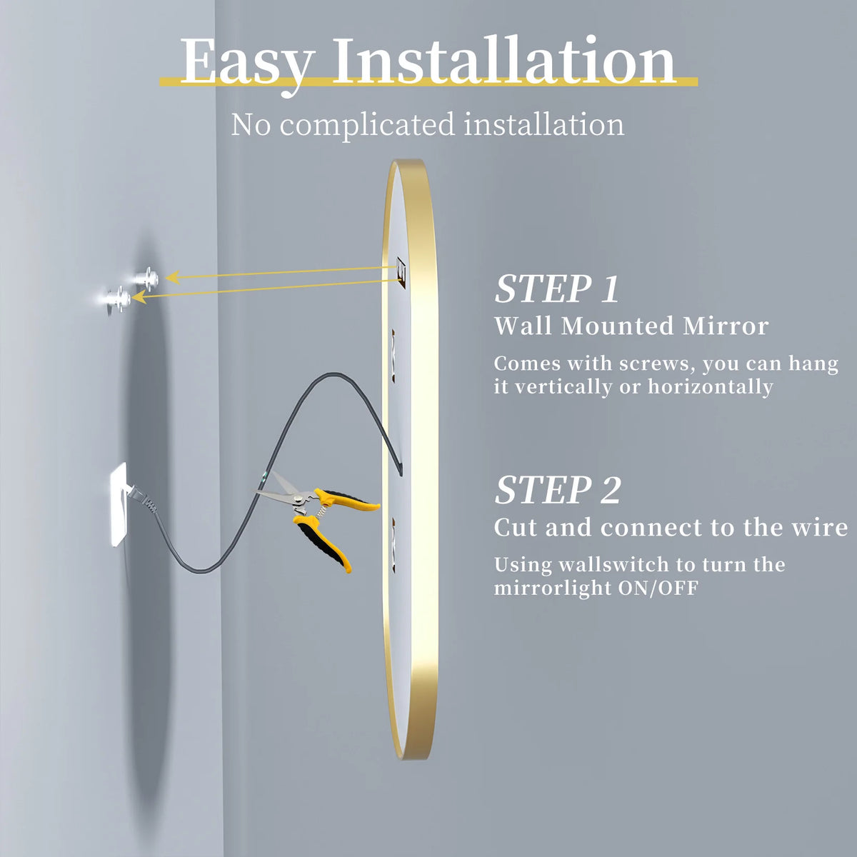 Wisfor Oval LED Bathroom Mirror With Dimmable Anti Fog Light