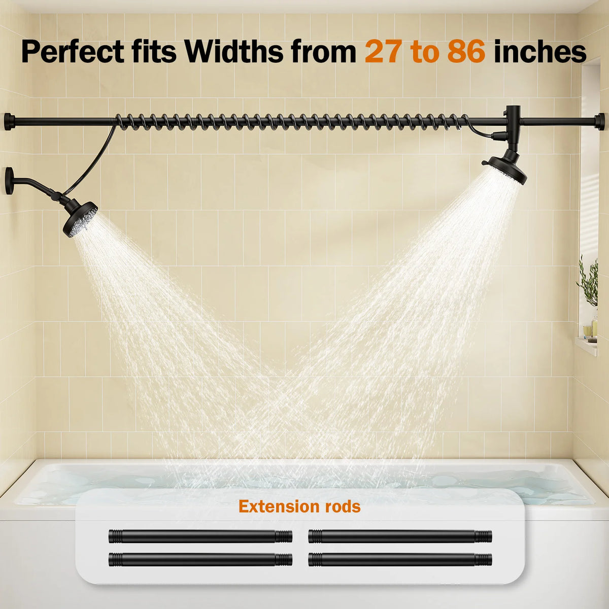 Adjustable Dual Shower Head For Couples With High Pressure Flow