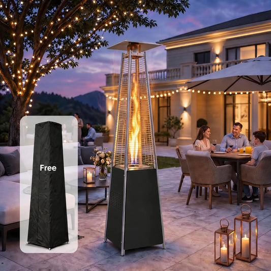 GAOMON Pyramid Propane Patio Heater With Glass Tube Flame