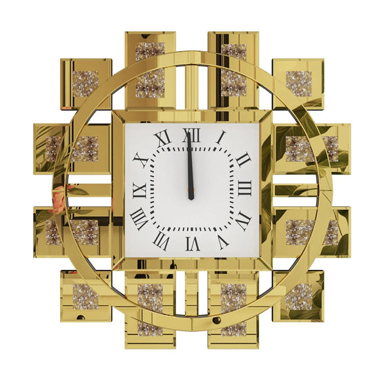 Decorative Wall Clock With Crystal Crushed Diamond Inlay