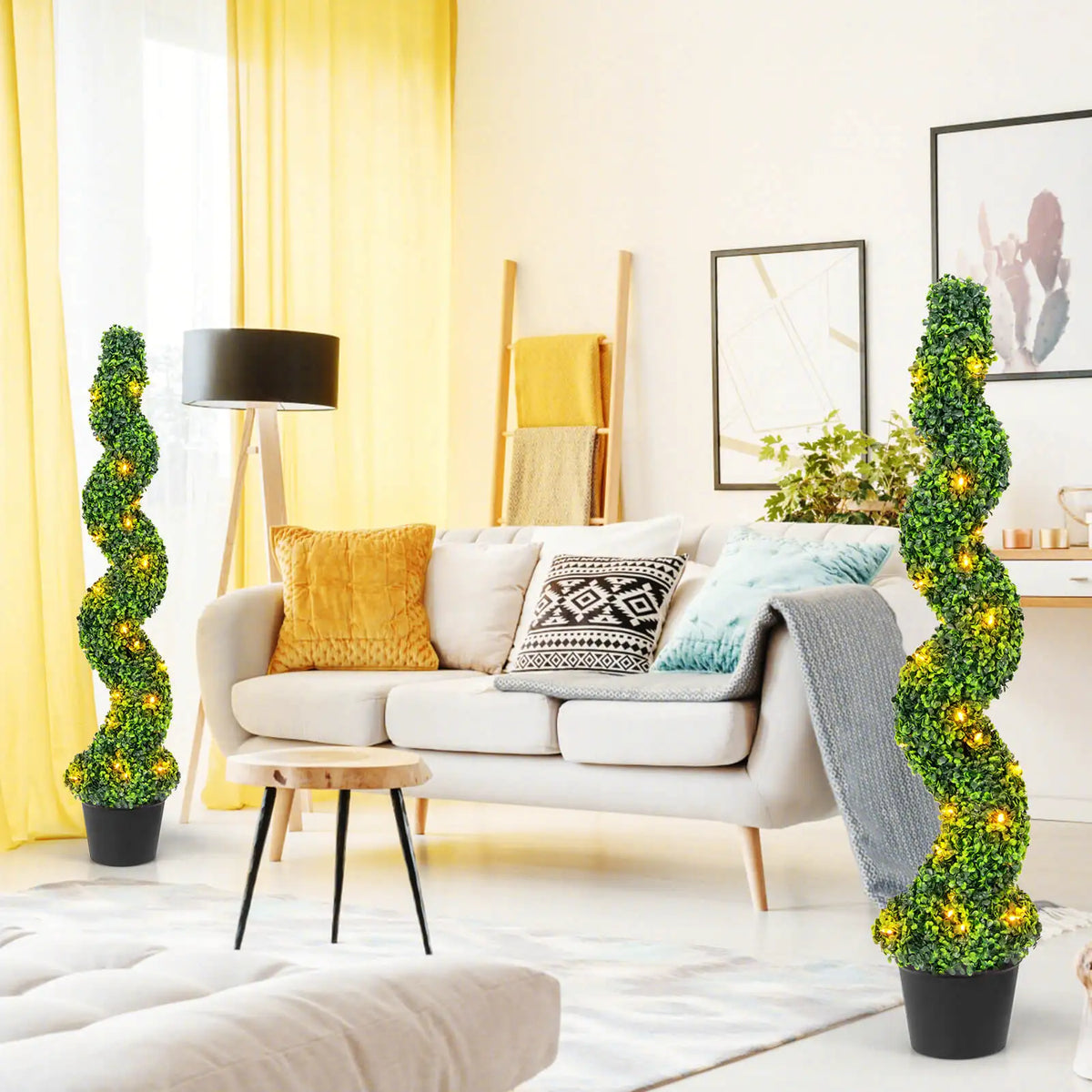 LIFEZEAL Artificial Spiral Boxwood Topiary Tree Indoor Outdoor Decor