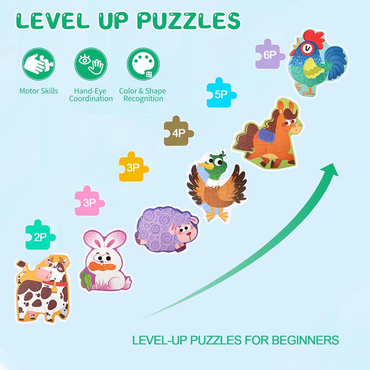 Animal Jigsaw Puzzles For Toddlers Montessori Early Learning Toy Set