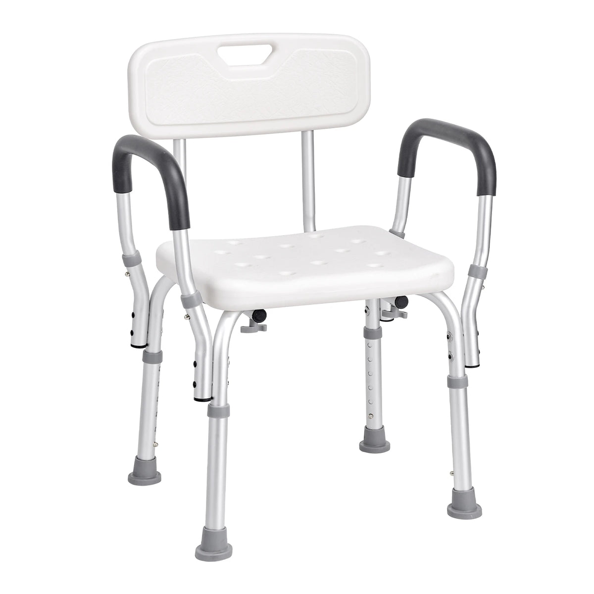 SucceBuy Adjustable Shower Chair With Back For Safe Bathroom Support