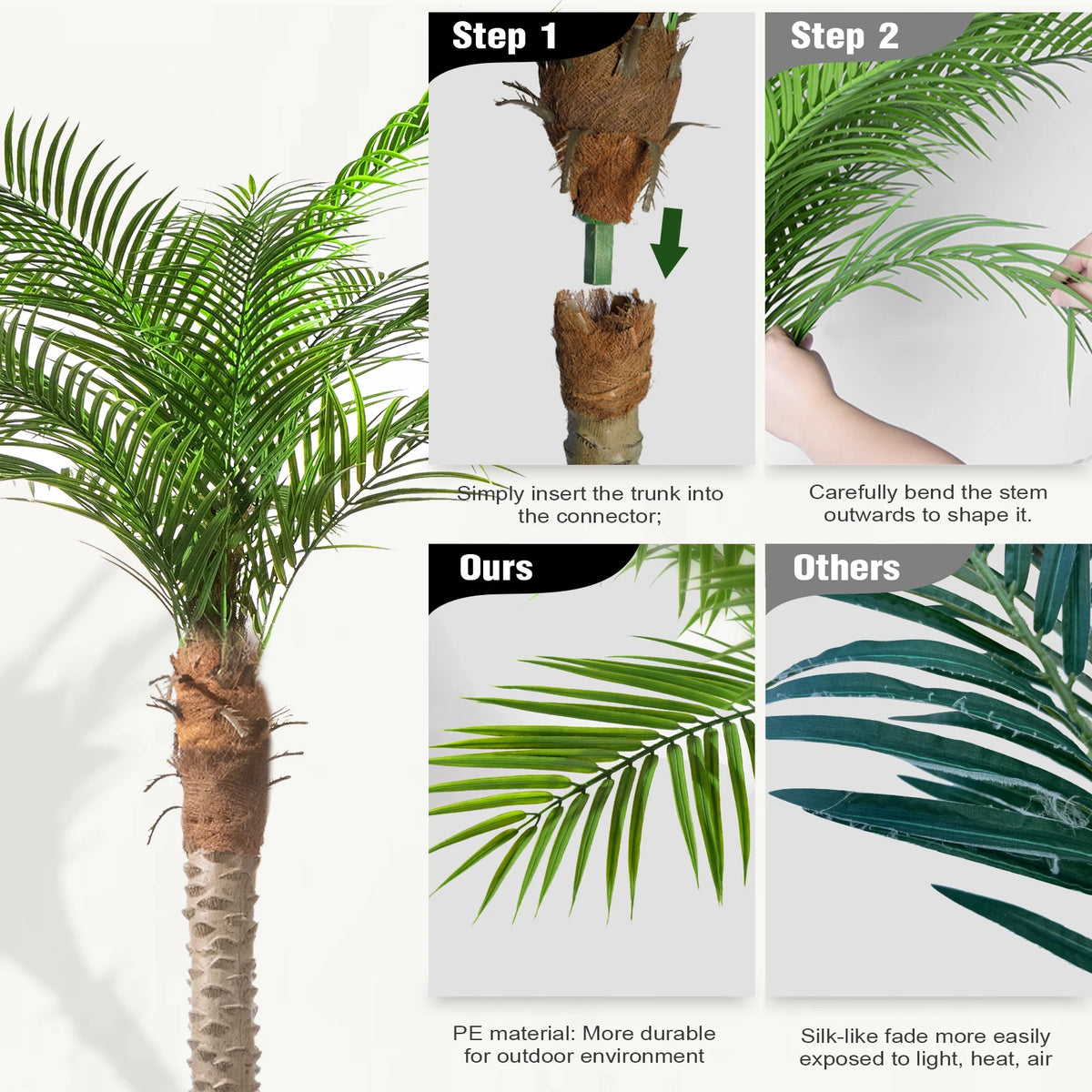 Olitree Artificial Golden Cane Palm Tree for Home and Patio Decor