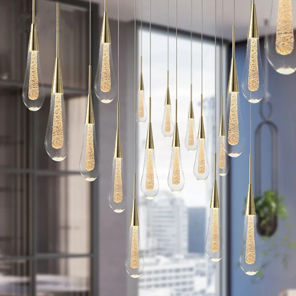 Modern Crystal Glass Led Pendant Light For Dining Room