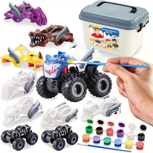 Joyfy Kids DIY Monster Truck Build And Paint Craft Kit