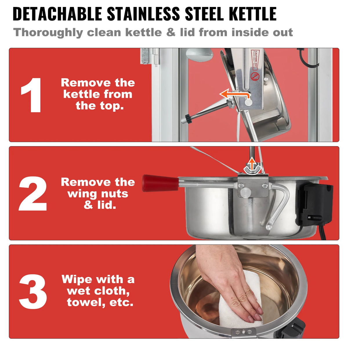 SucceBuy Commercial Countertop Popcorn Maker With Tempered Glass Kettle