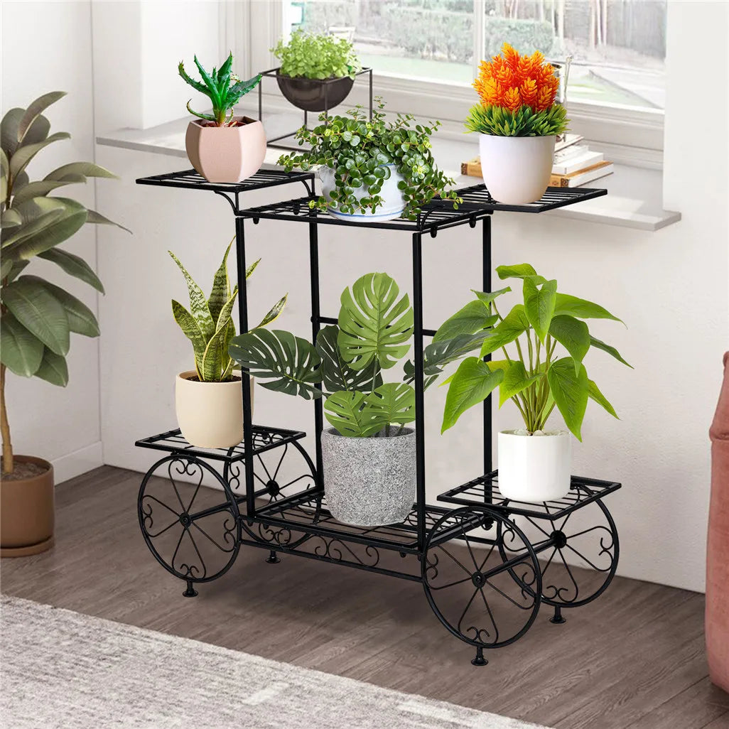 Parisian Style Metal Garden Plant Stand Flower Display Rack