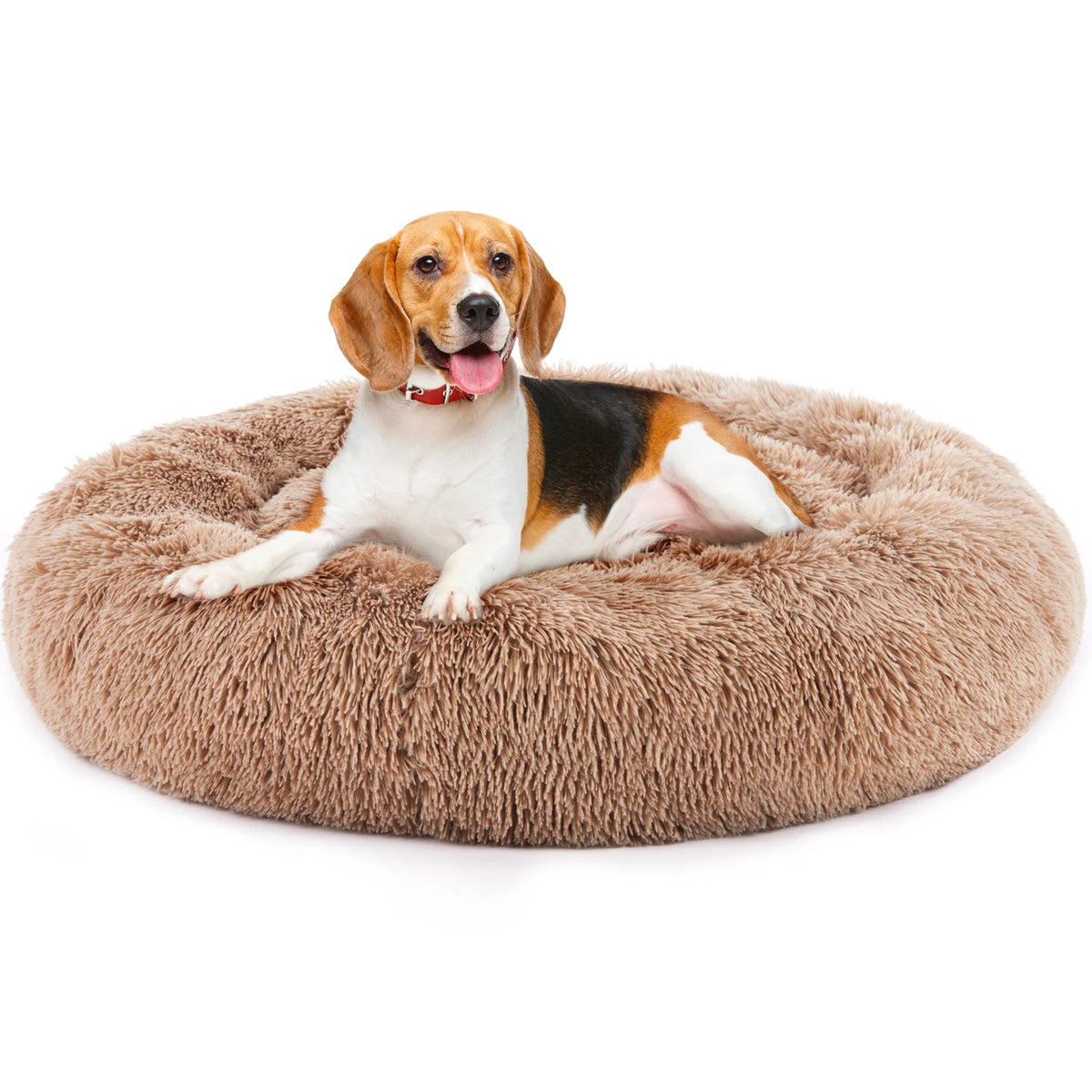 JHK Washable Plush Calming Dog Bed With Anti Slip Base
