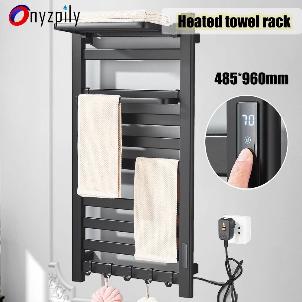 Onyzpily 304 Stainless Steel Electric Heated Towel Rack Touch Thermostat