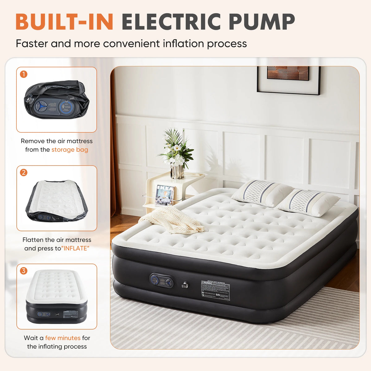 JHK Double Height Air Mattress For Home And Camping