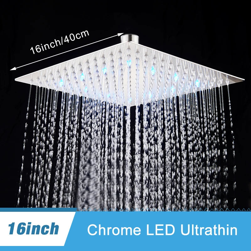 Shinesia LED Rainfall Shower Head With Changing Lights