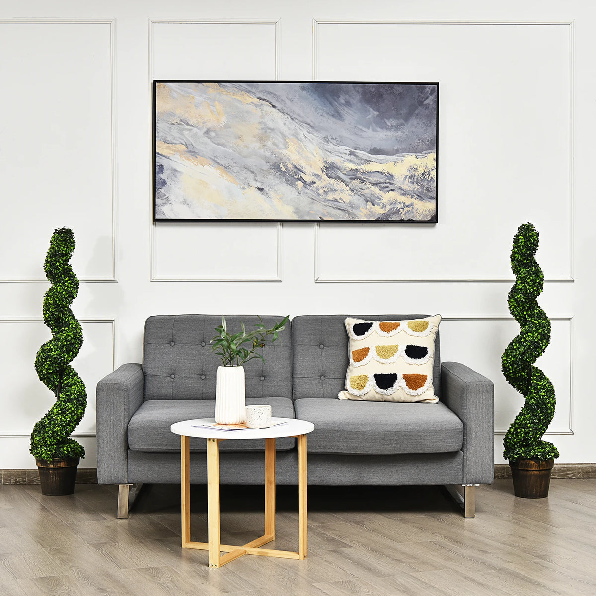 LIFEZEAL Artificial Spiral Boxwood Topiary Tree Indoor Outdoor Decor