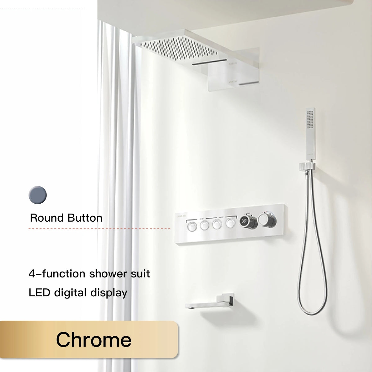 Aitana Wall Mounted Brass Multi Function Shower System