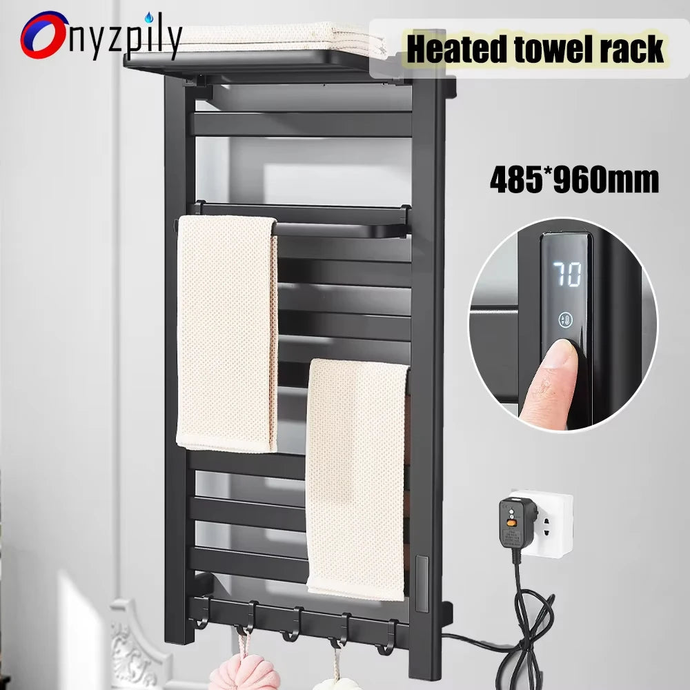 Onyzpily 304 Stainless Steel Electric Heated Towel Rack Touch Thermostat