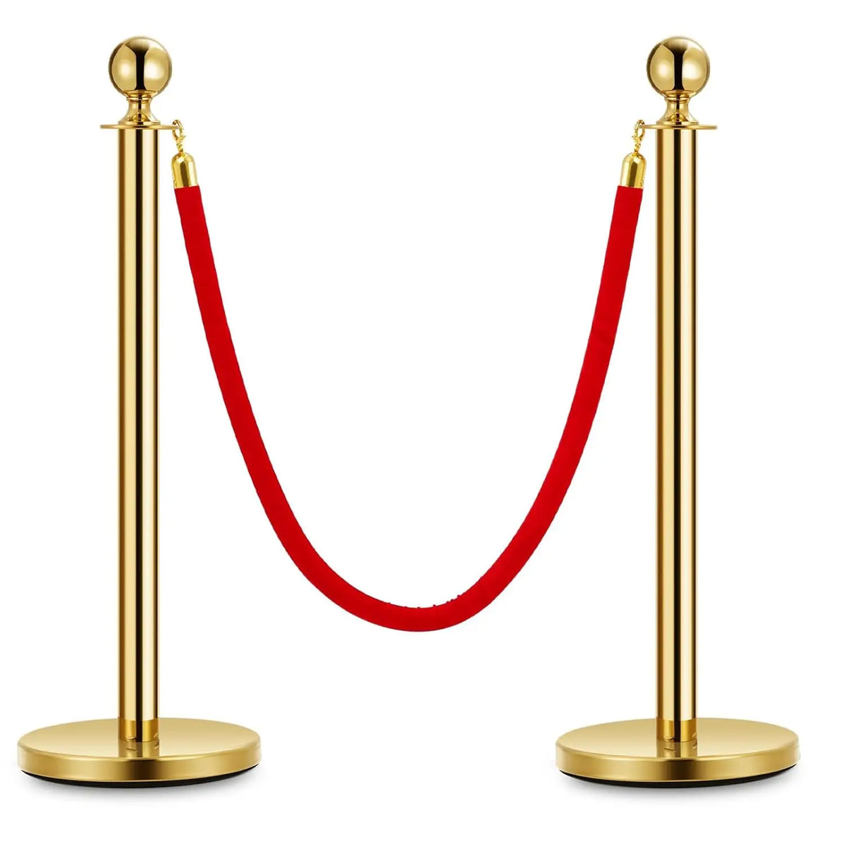 HiMISS Stainless Steel Stanchions With Velvet Ropes For Crowd Control