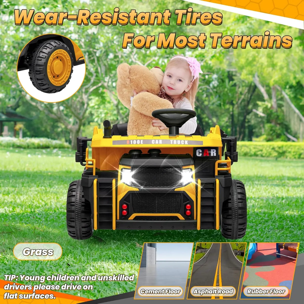 JOYRACER 24V Electric Ride On Dump Truck With Remote Control