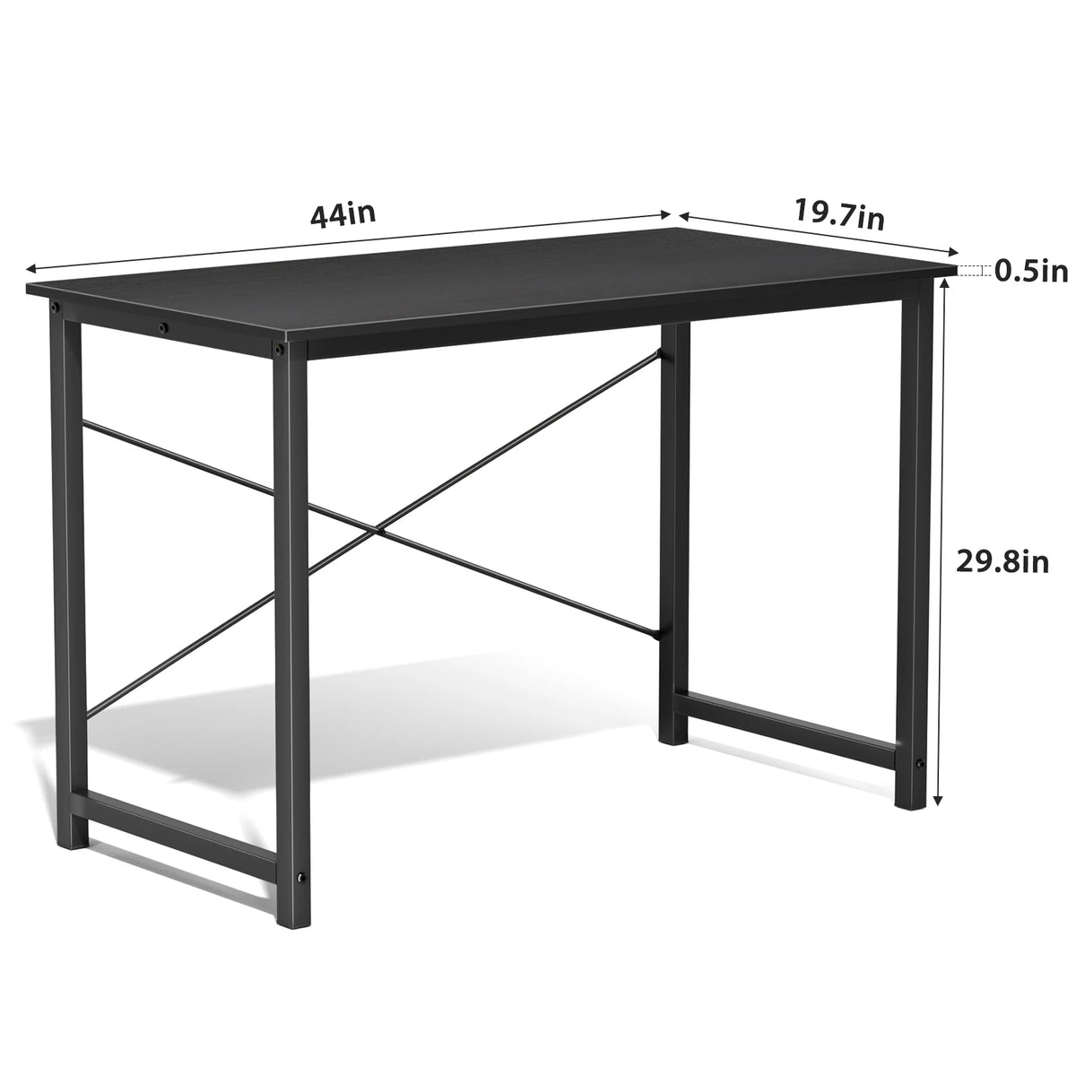 JHK Modern Computer Desk With Metal Frame And Wood Top