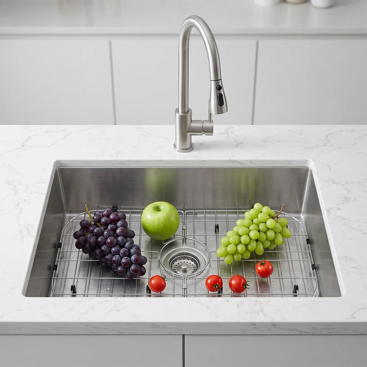Stainless Steel Kitchen Sink Protector Grid With Rubber Feet
