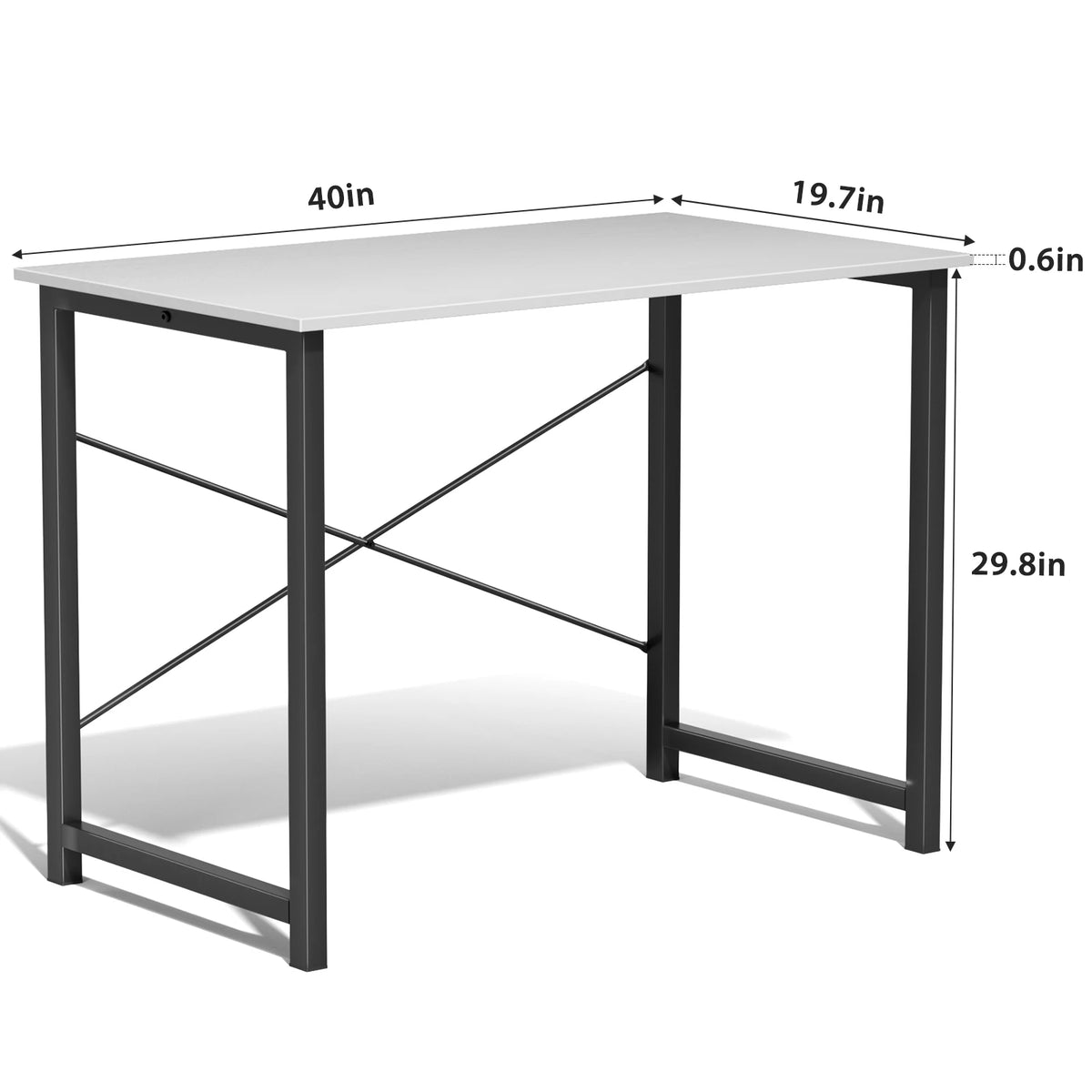 JHK Modern Computer Desk With Metal Frame And Wood Top
