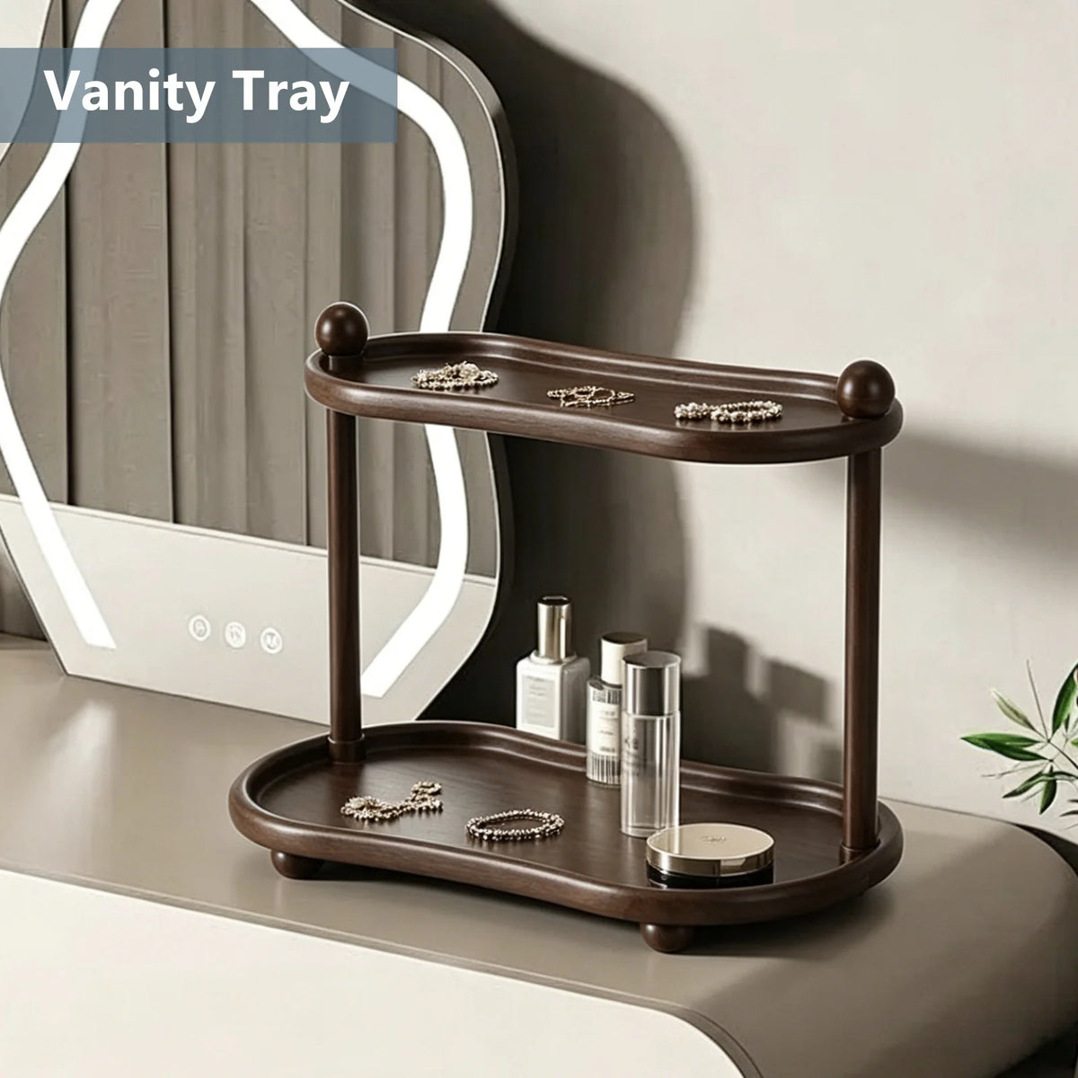 Bathroom Vanity Organizer With Countertop Shelf And Anti Slip Feet