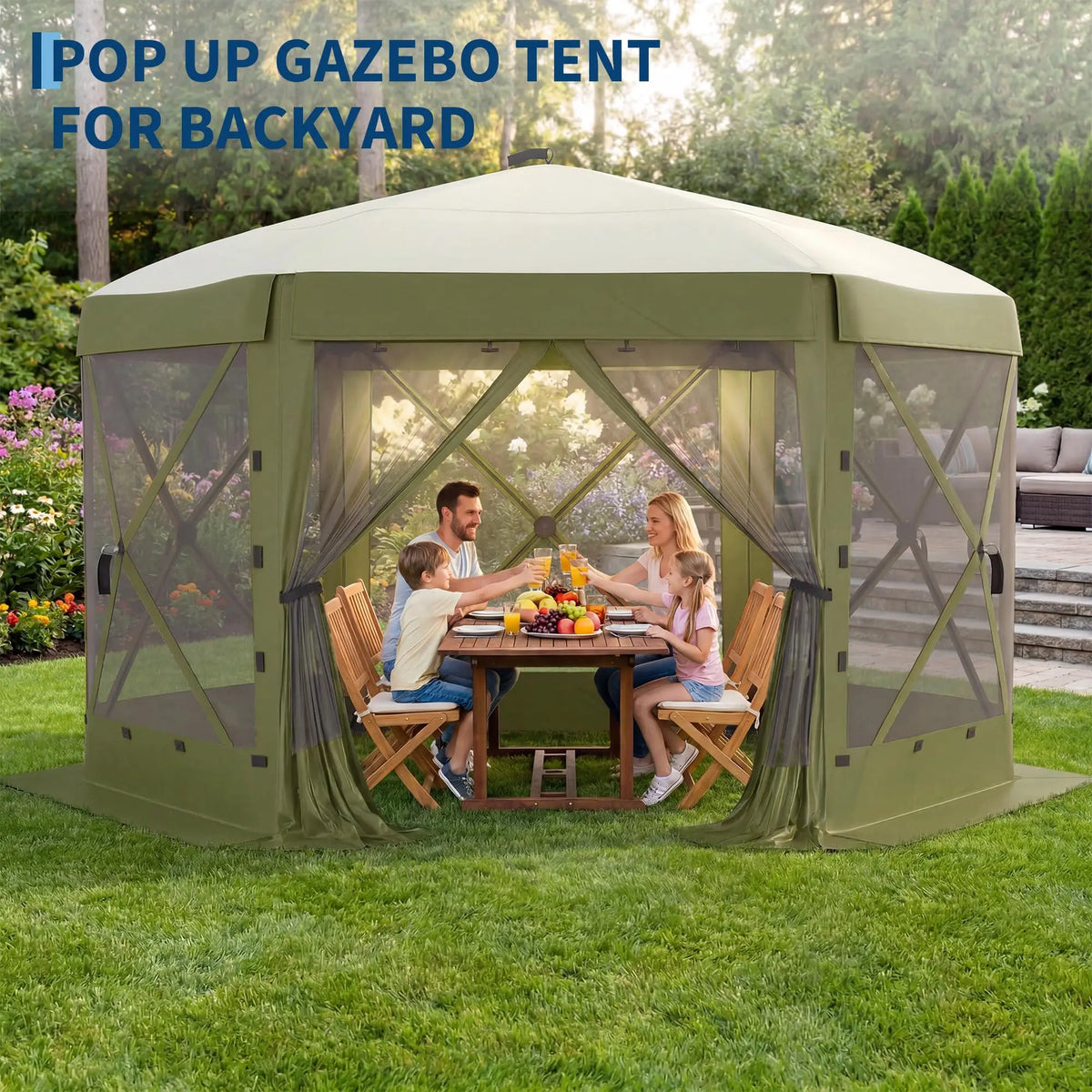 HiMISS Pop Up Screen Gazebo With Removable Wind Walls