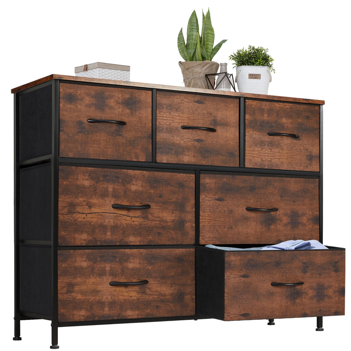 JHK Modern 7 Drawer Fabric Storage Dresser Organizer Cabinet