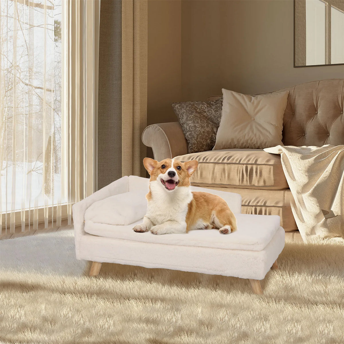 BINGOPAW Nordic Elevated Pet Bed With Waterproof Cozy Pad