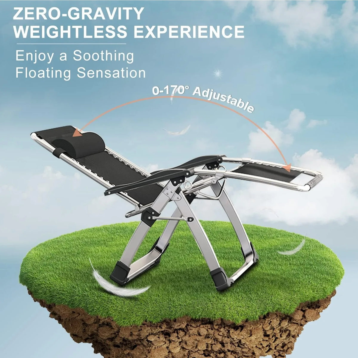 XIUWO Zero Gravity Reclining Outdoor Lounge Chairs With Cup Holders