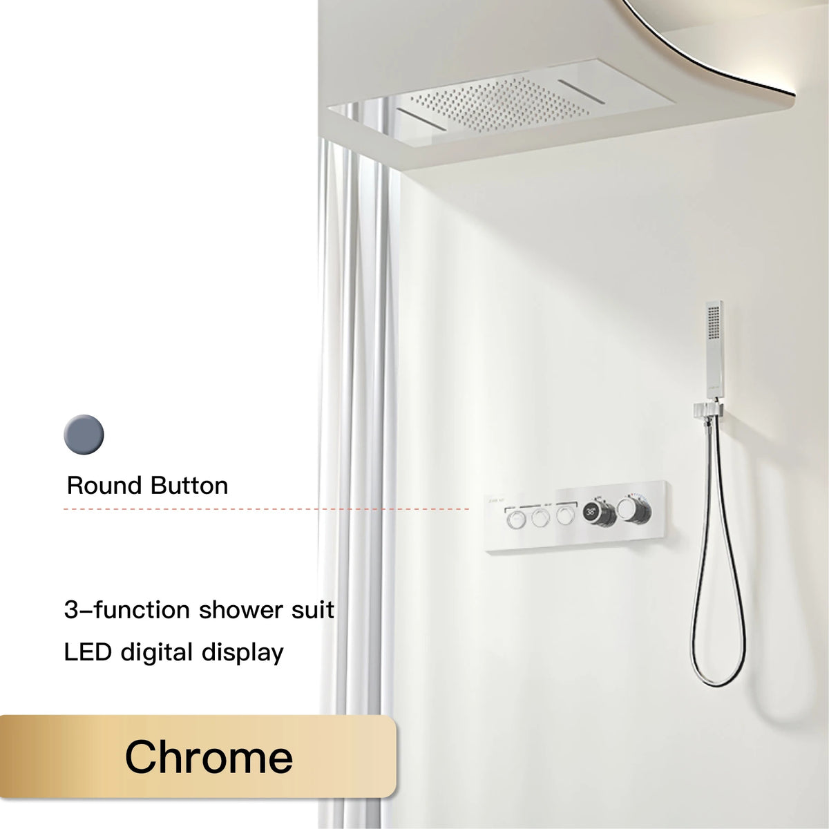 Aitana Wall Mounted Brass Multi Function Shower System