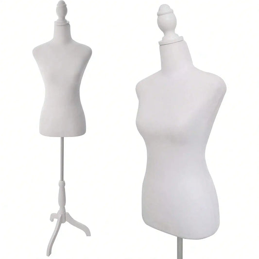 Female Mannequin Dress Form Torso With Adjustable Tripod Stand