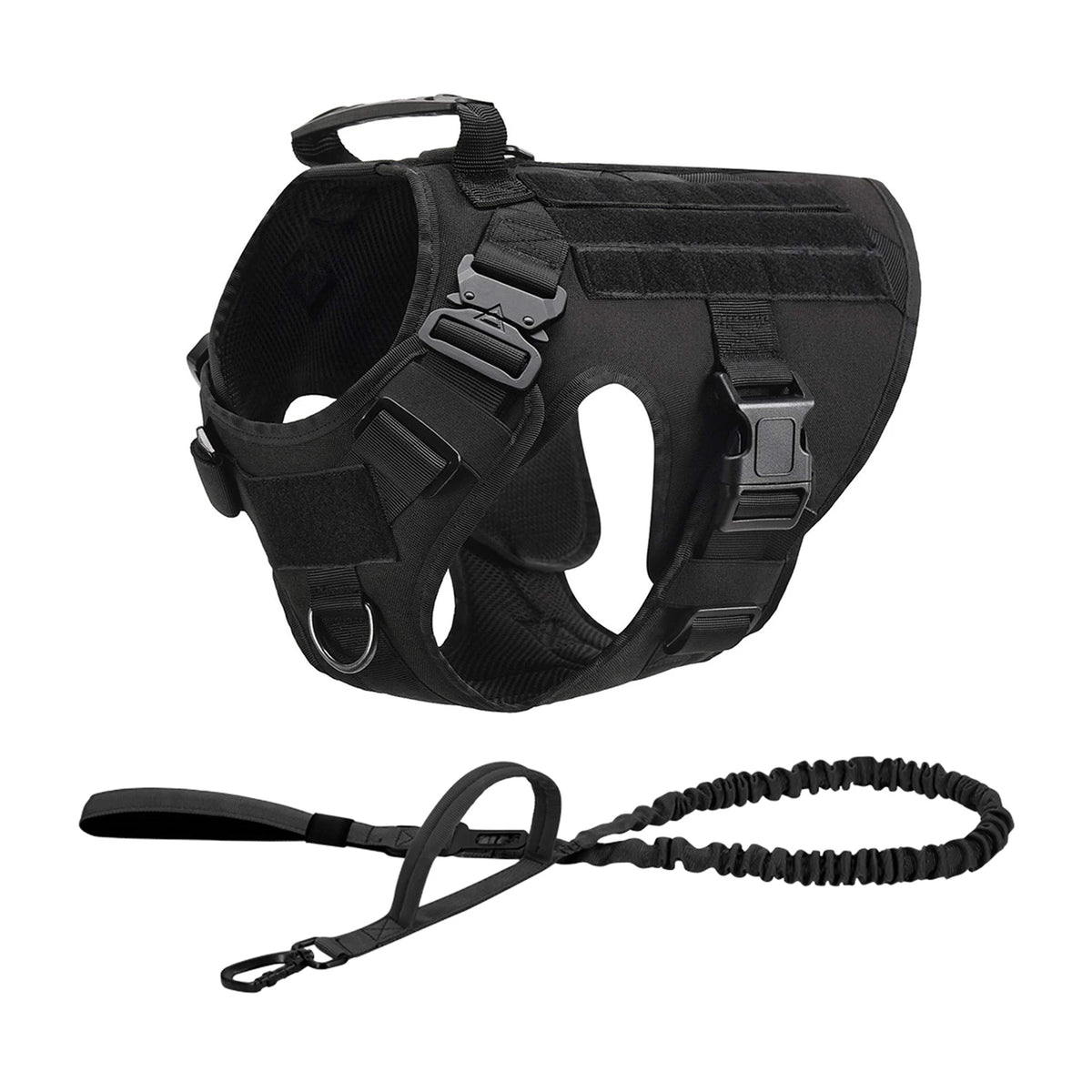 Petavel Tactical Dog Harness With Molle Pouches And Leash