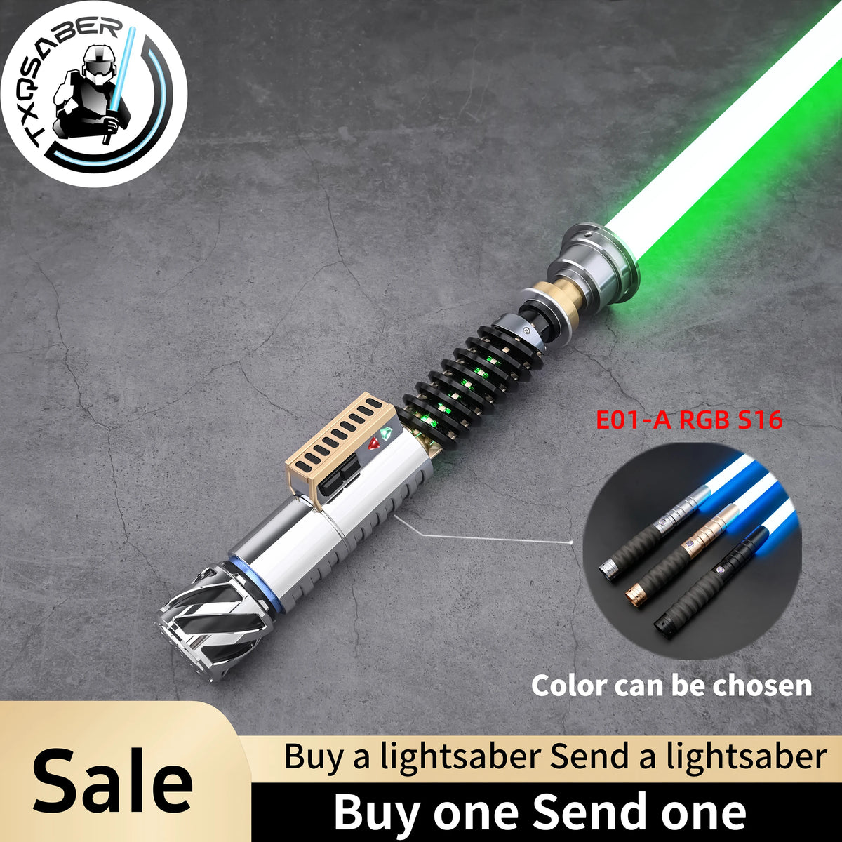 TXQ Saber Luke Heir Pixel Lightsaber With Smooth Swing Blaster