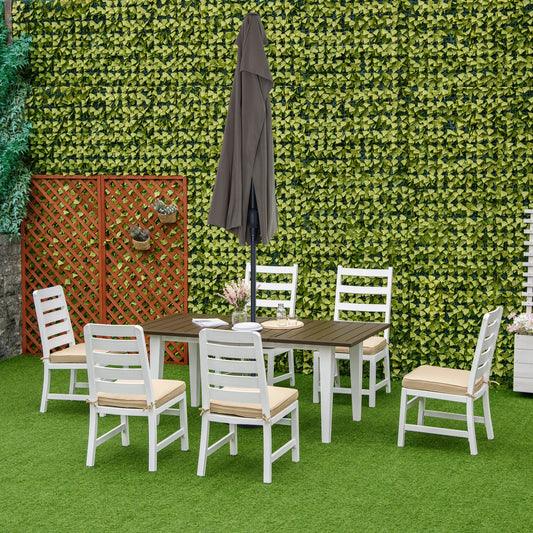 Outsunny Aluminum Outdoor Dining Set With Cushions Modern Patio Furniture