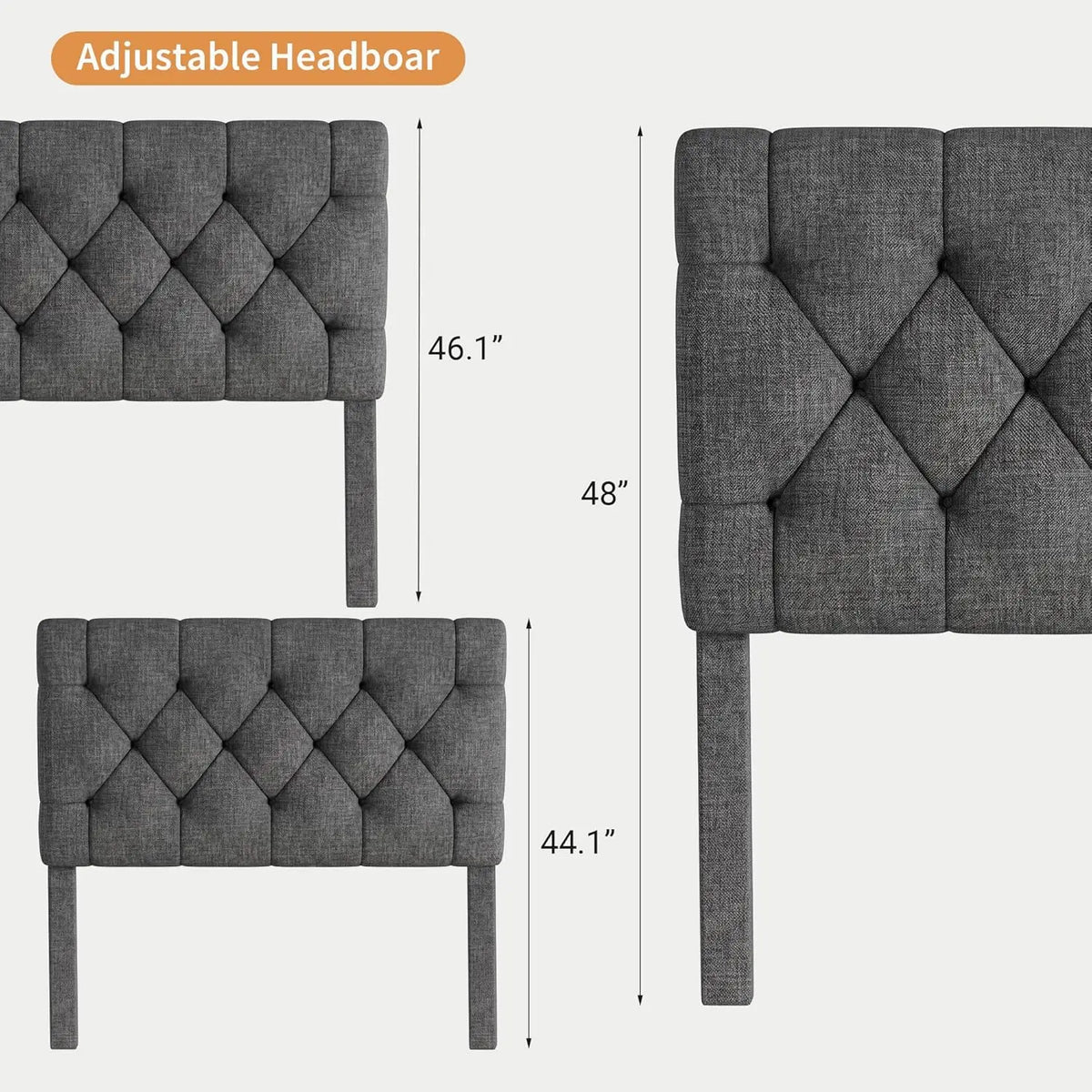 HiMISS Upholstered Platform Bed Frame With Storage Drawers And Headboard