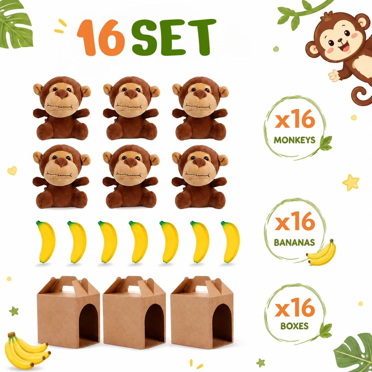 Soft Monkey Stuffed Animal Plush Toy For Birthday Parties
