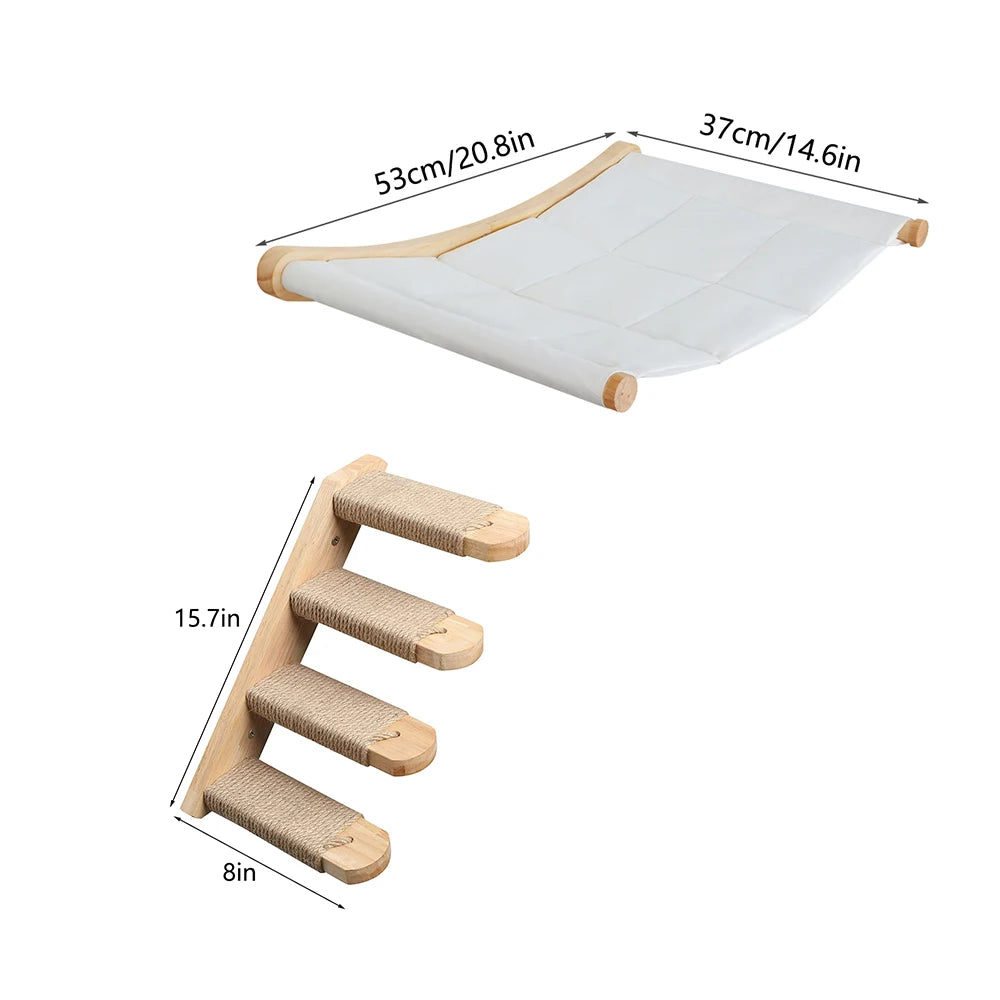 CWV Wall Mounted Cat Hammock Climbing Shelves And Perches