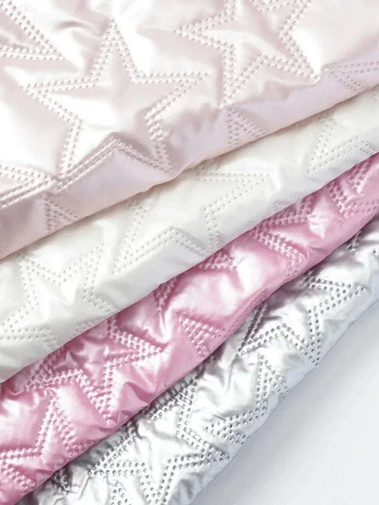 PU Artificial Leather Fabric Star Pattern For Sewing And Crafts