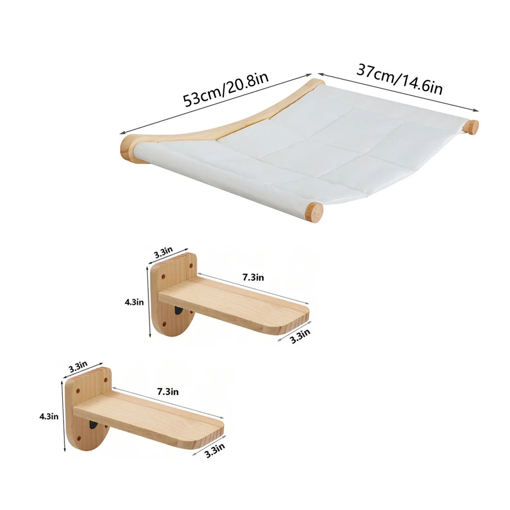 CWV Wall Mounted Cat Hammock Climbing Shelves And Perches