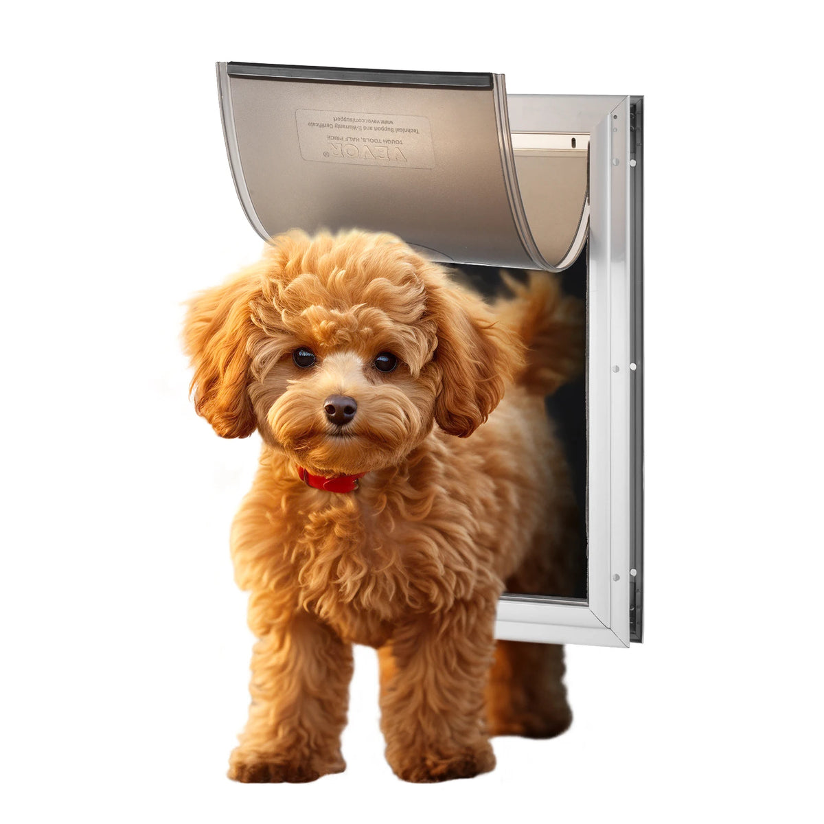 SucceBuy Weatherproof Aluminum Pet Door With Lock And Flap