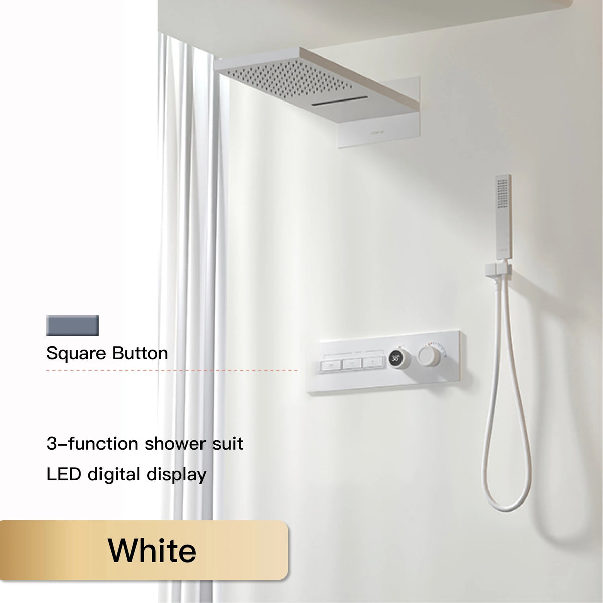 Aitana Wall Mounted Brass Multi Function Shower System